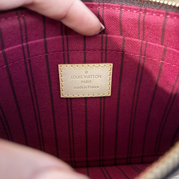 Authentic Louis Vuitton NEW Neverfull GM pink pivone clutch discontinued color - Picture 8 of 8